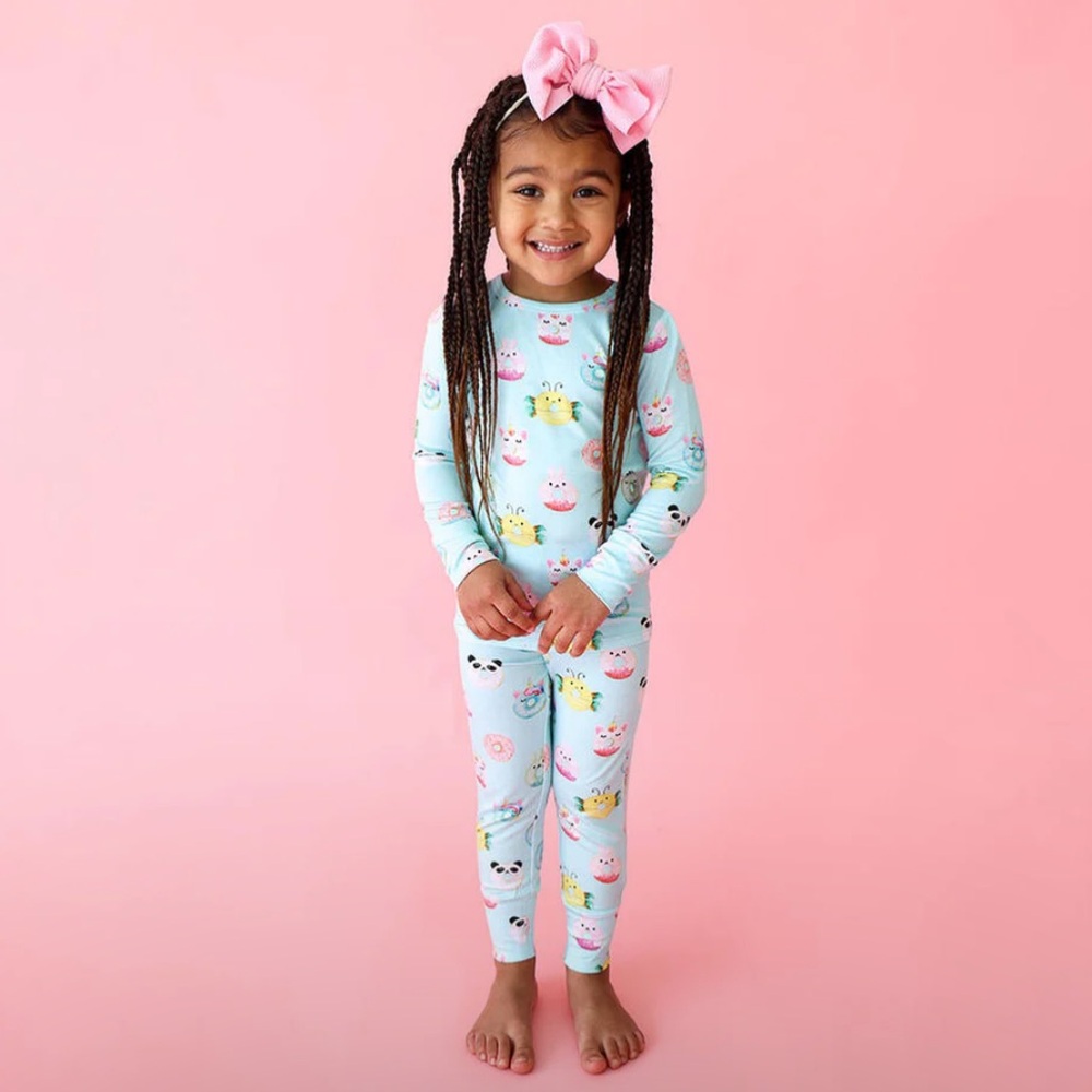 Posh Peanut Long Sleeve Pajamas in Donuts Print